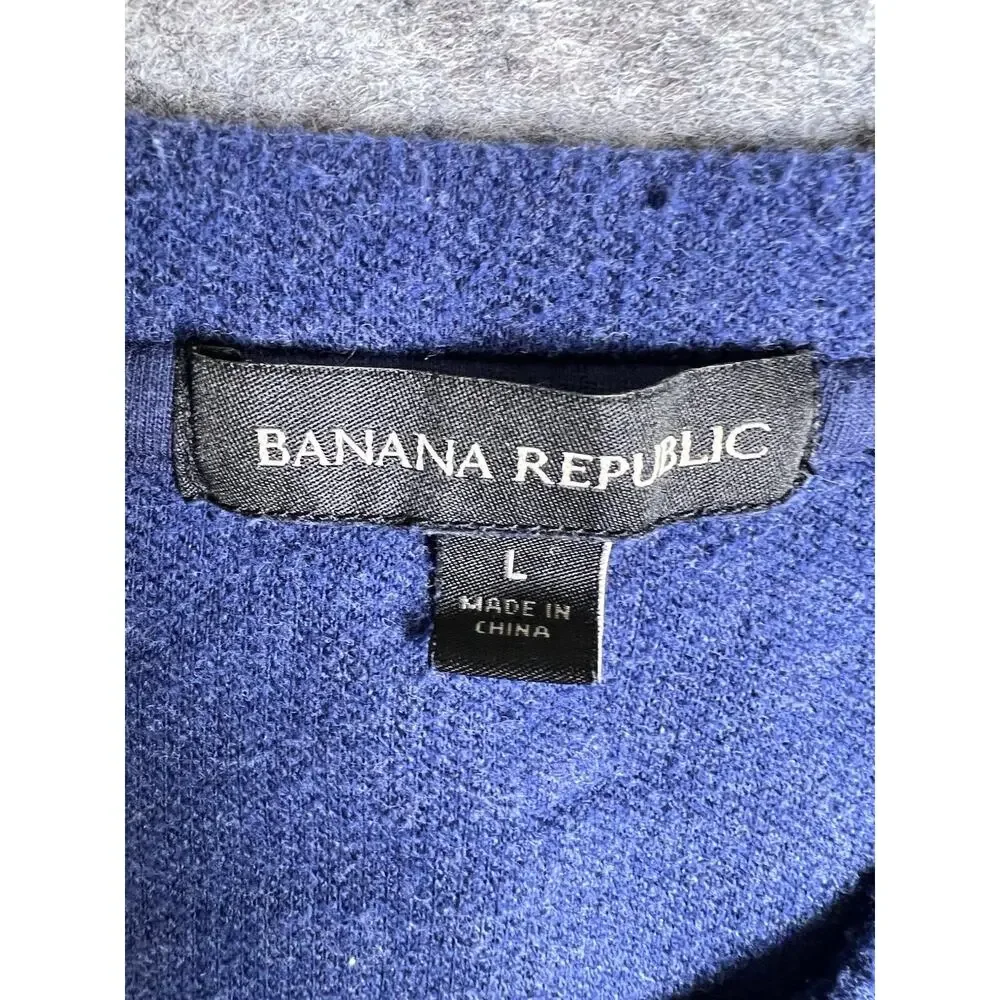Banana Republic Long Sleeve T-Shirt Mens Size L Blue Waffle Knit Thermal Shirt